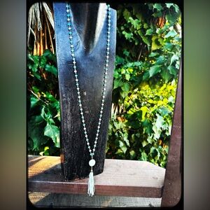 Turquoise layering piece with stone pendant